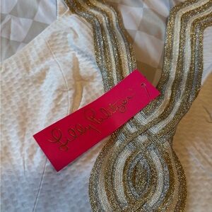 Lilly Pulitzer white and gold dress
